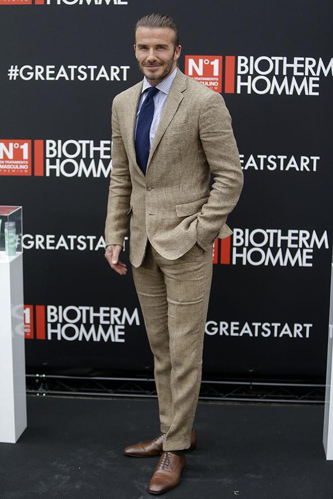 David Beckham en Madrid en la presentación de Biotherm homme