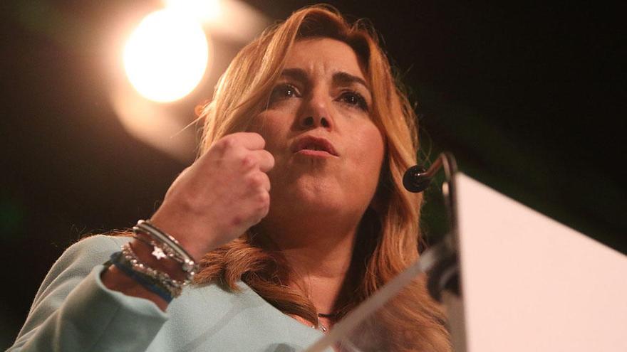 Susana Díaz, durante un mitin en Torremolinos en la campaña de 2015.