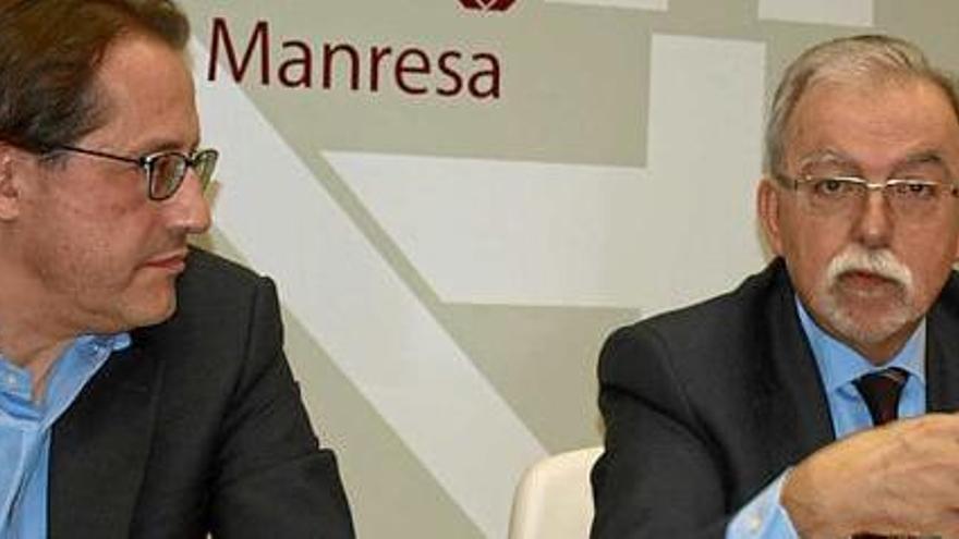 Antoni Llobet, portaveu, i Josep Maria Sala, regidor d&#039;Hisenda, ahir