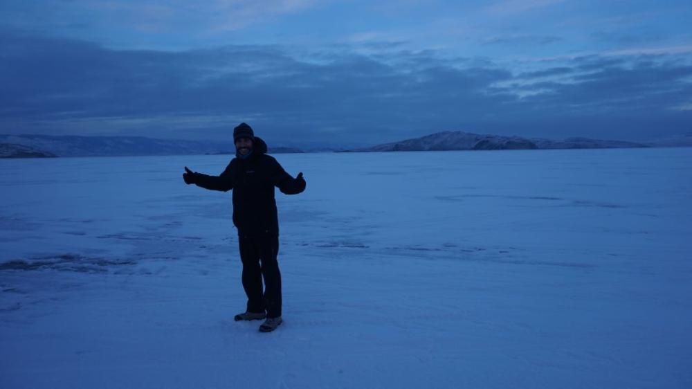 Dos montañeros de Granja de Moreruela, en el Polar