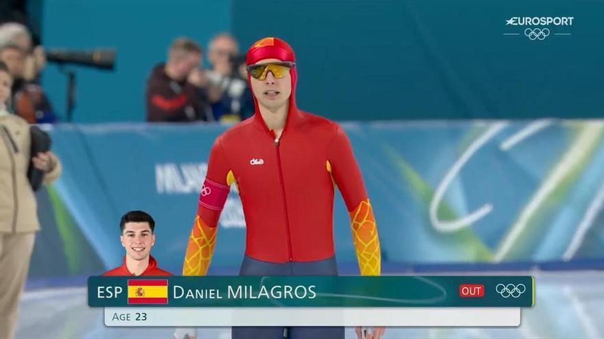 Daniel Milagros, primer español en competir en patinaje de velocidad en unos Juegos Olímpicos.