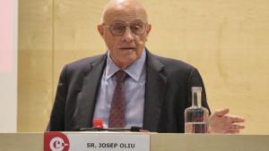 El presidente del Banc Sabadell, Josep Oliu, en la conferencia de la Cambra de Sabadell