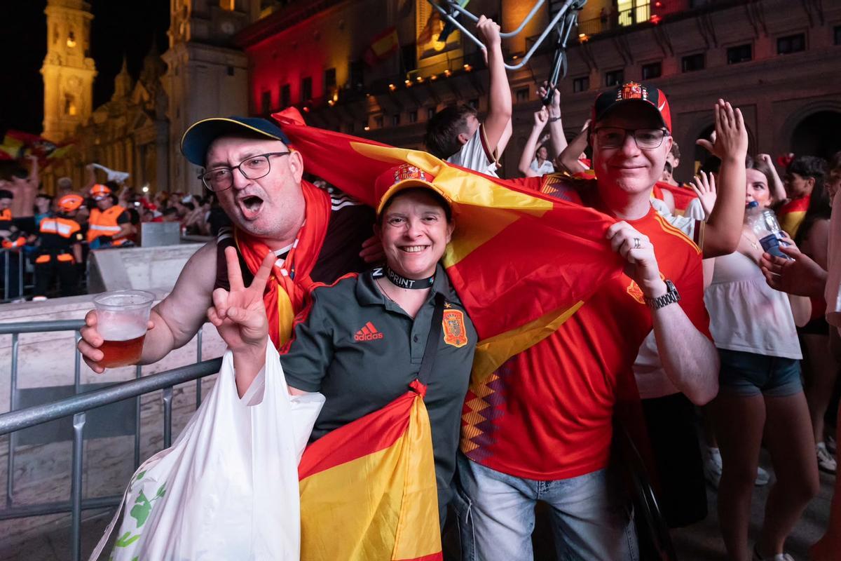 En imágenes | Zaragoza celebra la victoria frente a Francia y el pase de España a la final del Mundial