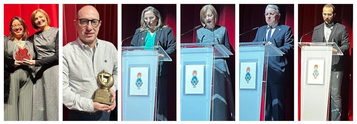 D'esquerra a dreta Maria Santamaria i Maite Boscà, Salvador Ribes, Vicky Bordes, Maite Boscà, Joaquín Barber i Daniel Miret.