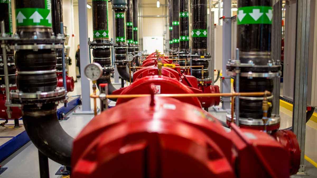 Circuito cerrado de refrigeración de un centro de datos de Microsoft.