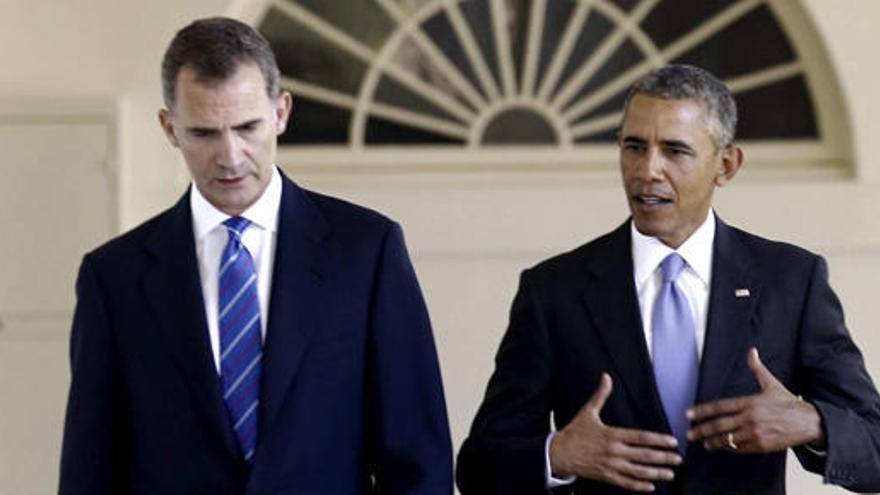 El Rey y Obama, en una imagen de archivo en la Casa Blanca.