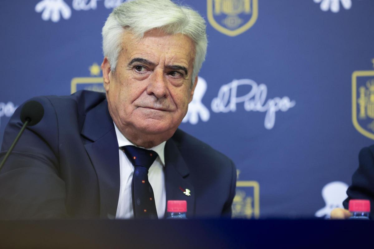 El presidente de la Real Federación Española de Fútbol (RFEF) en funciones, Pedro Rocha.