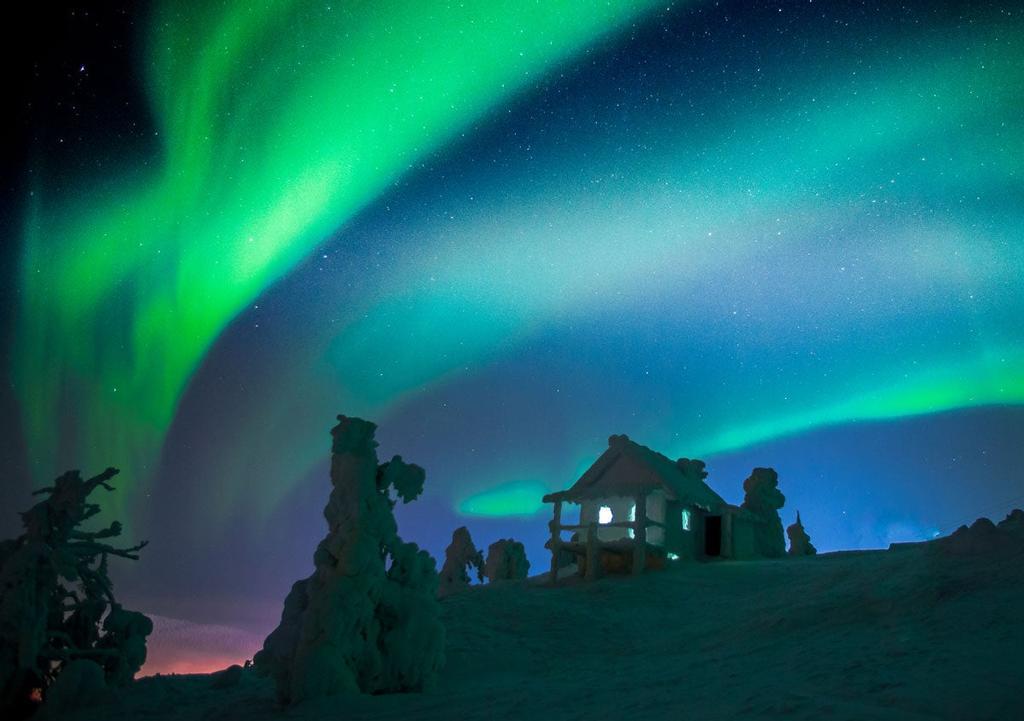 Aurora boreal en la Laponia finlandesa