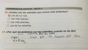 Pregunta corregida por un niño de 4º de primaria