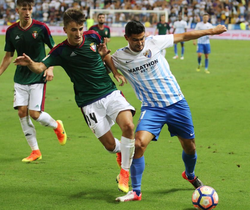 El Málaga no pudo pasar del empate frente al Osasuna en La Rosaleda en el arranque de campeonato.