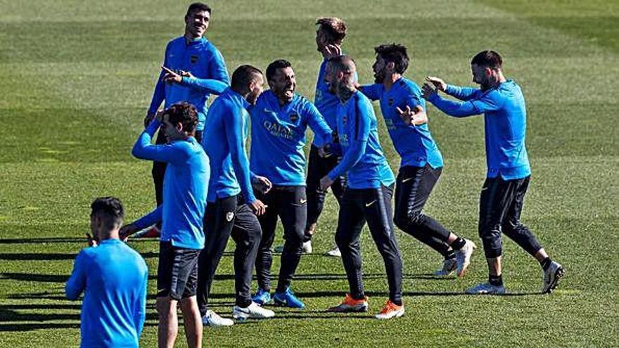 Entrenamiento de Boca, ayer.