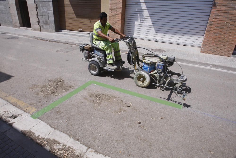 Preparació de les noves zones blaves i verdes de Salt