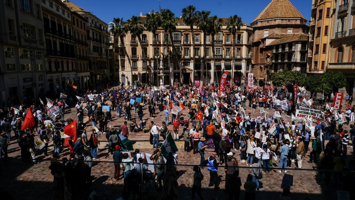 Manifestación del Primero de Mayo en Málaga capital