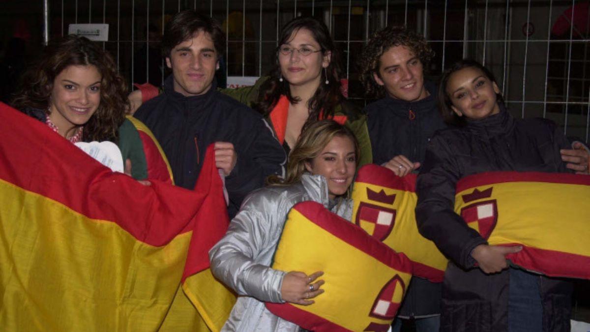 Geno, Rosa López, Bisbal, Bustamante, Chenoa y Gisela en Eurovisión