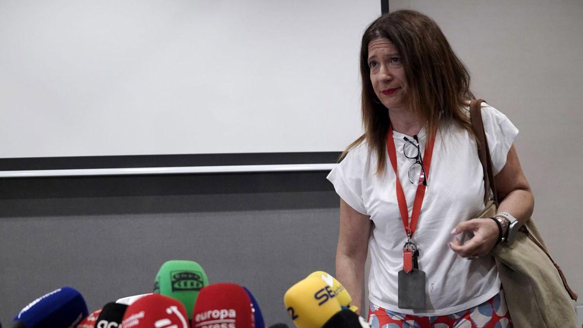 Leire Díez durant la roda de premsa en què va anunciar la seva baixa del PSOE, el 4 de juny passat. | JOSÉ LUIS ROCA