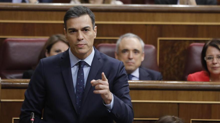 Pedro Sánchez, durante la sesión de control al Gobierno.