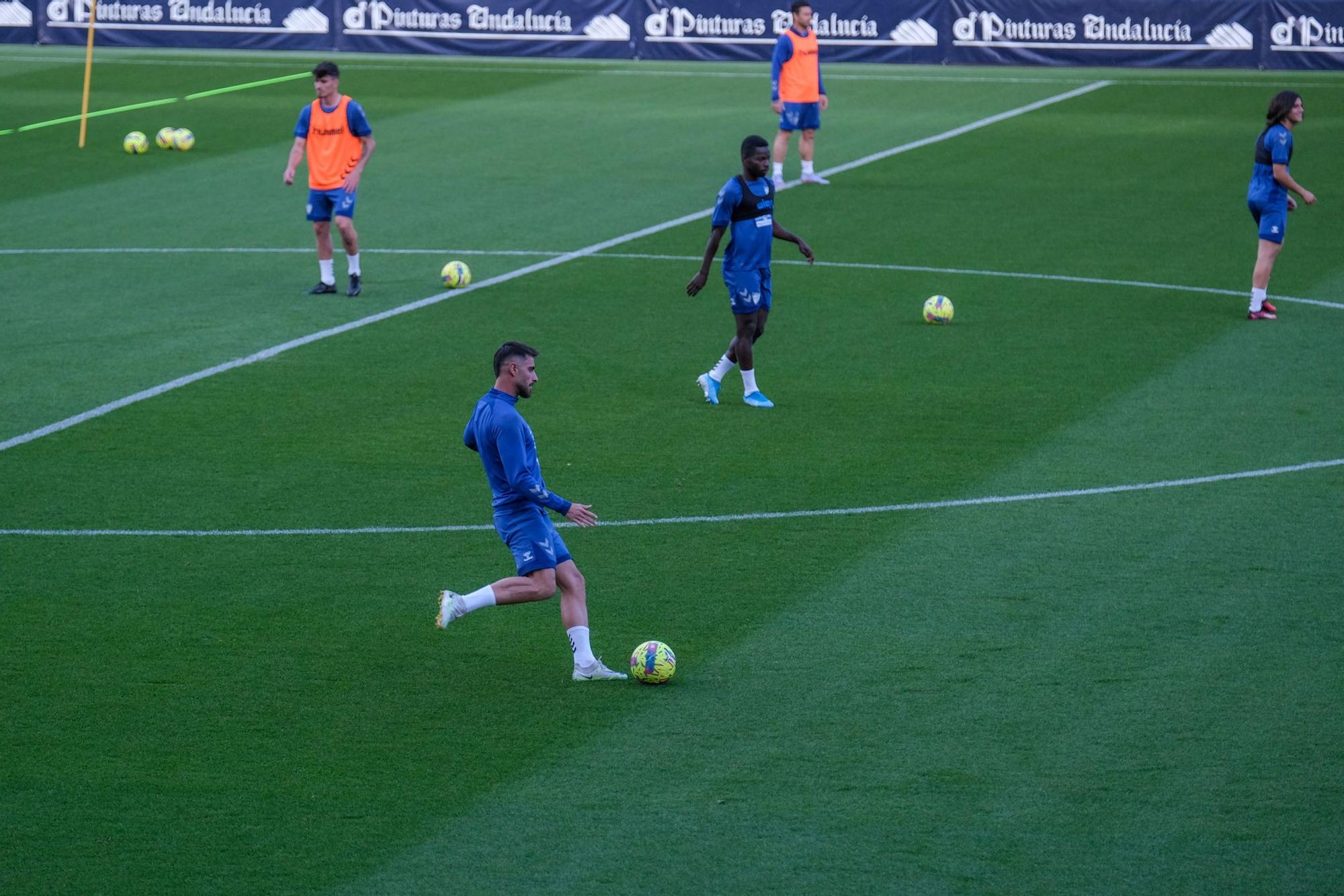 Entrenamiento del Málaga CF antes del partido contra el Levante