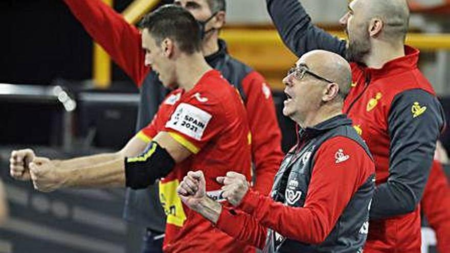 Jordi Ribera celebra un gol.