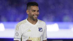 Falcao con la camiseta de Millonarios