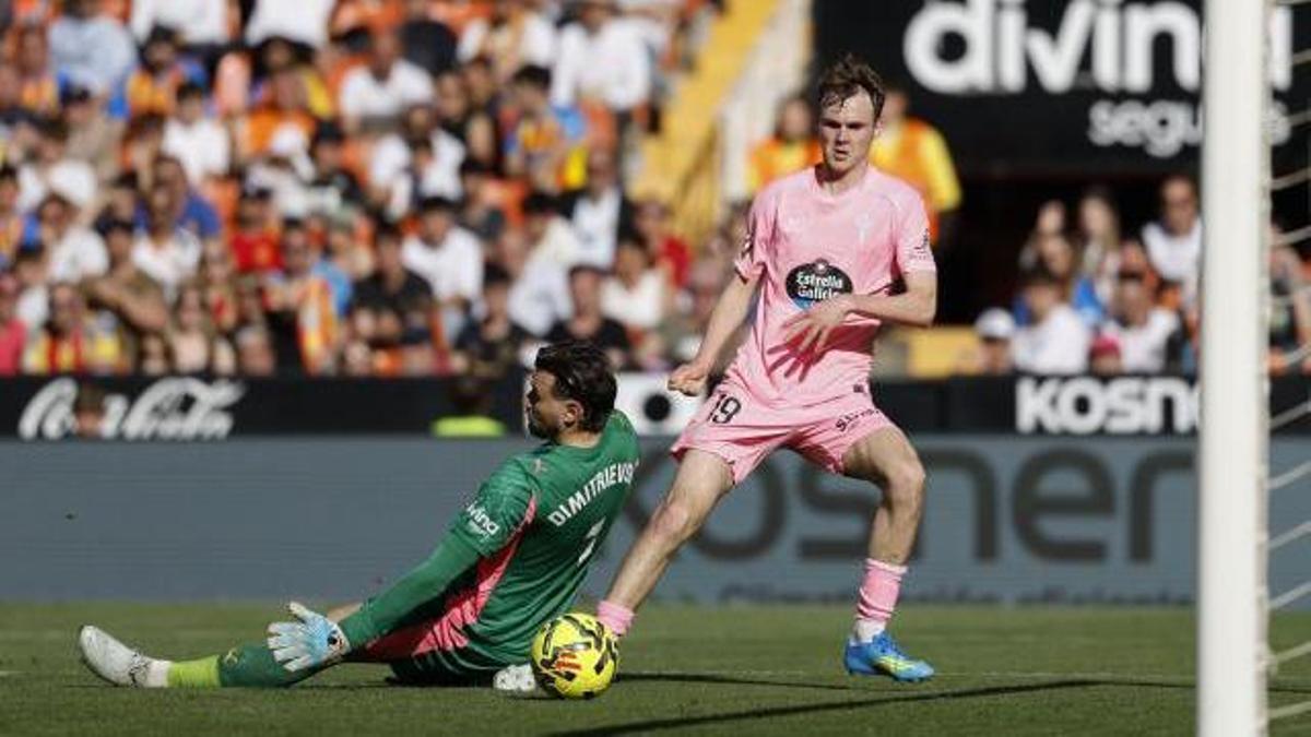 El Celta ganó en su última visita a Mestalla, el pasado mes de abril.
