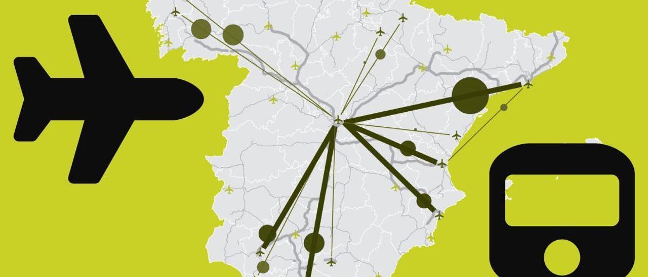 MAPA | La España a 2,5 horas en tren: ¿adónde podemos ir desde las principales ciudades?