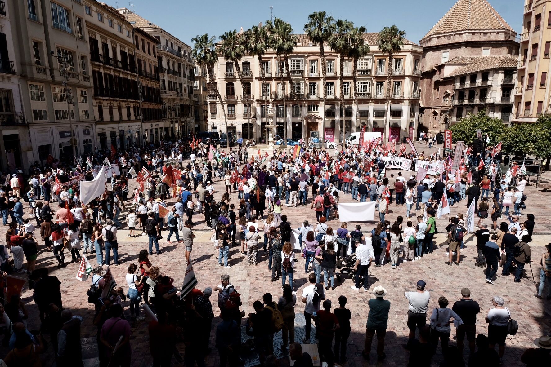 Las imágenes de la manifestación del 1 de mayo en Málaga