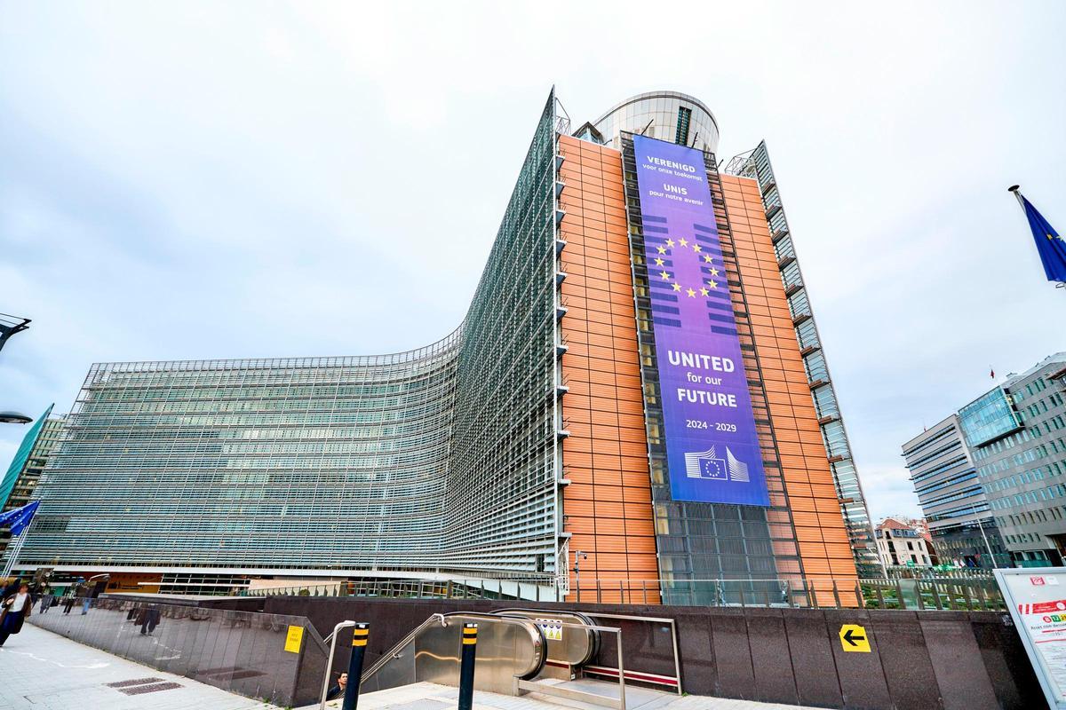 Imatge de l'edifici Berlaymont, seu de la Comissió Europea.