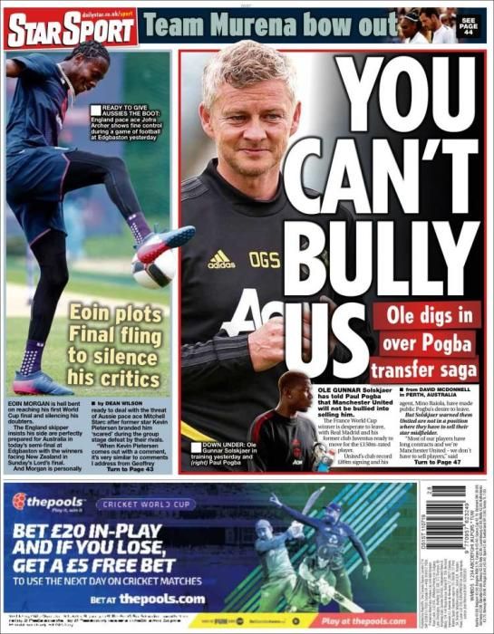 Portada STAR SPORT jueves 11 julio 2019