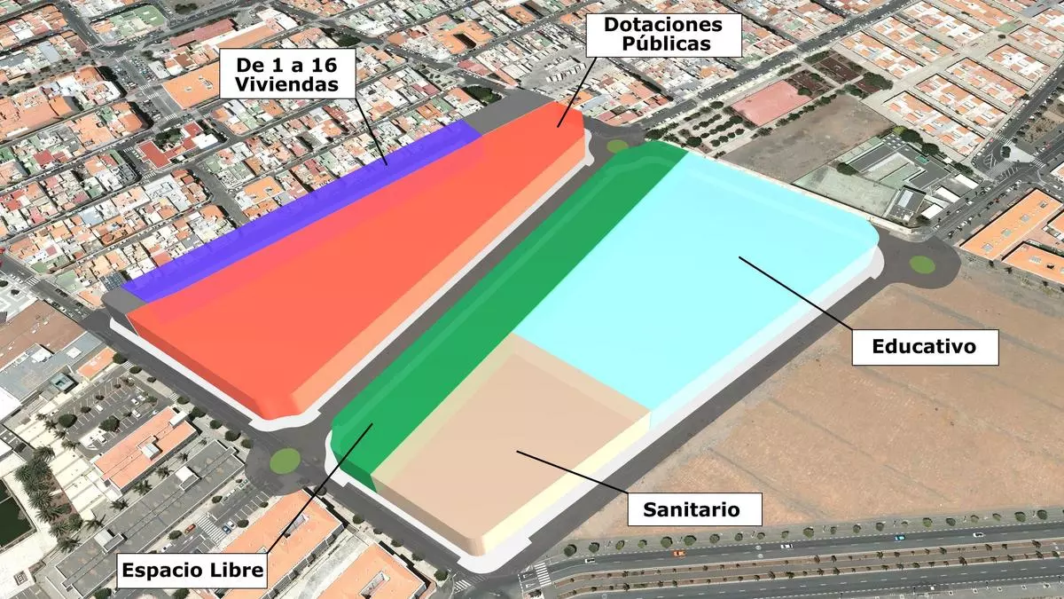 Santa Lucía compra terreno en el centro de Vecindario para viviendas y centros de FP, salud y mayores