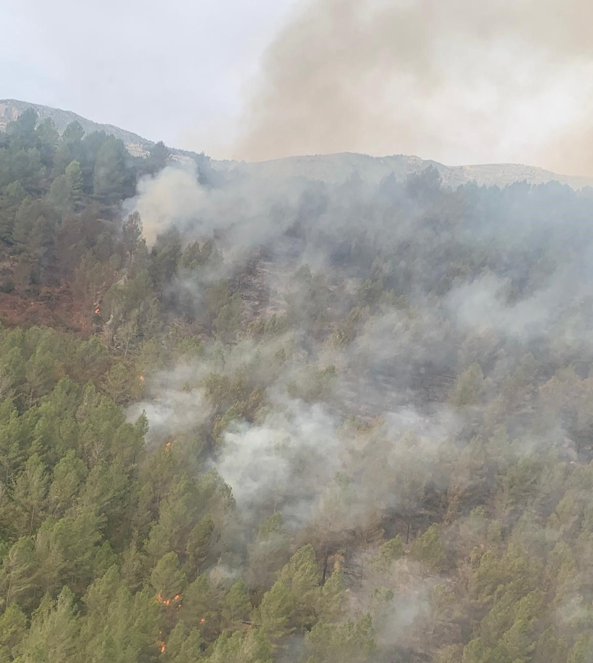 El incendio de Tàrbena, desde el aire (imágenes)