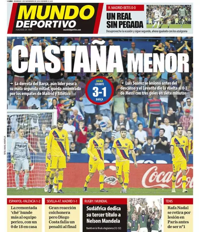 Las portadas deportivas de este domingo 03/10/2019