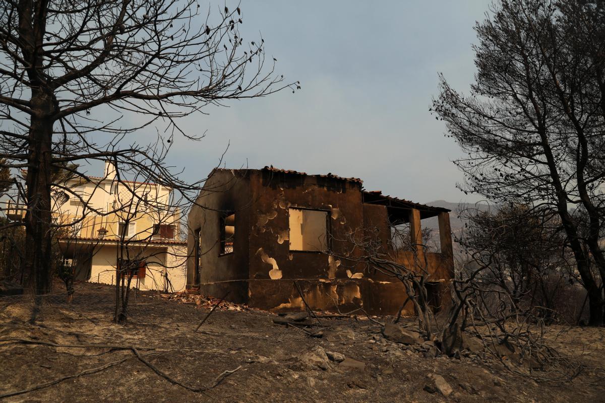 Wildfire in Greeces Attica region