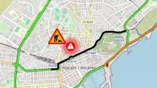La huelga de taxis colapsa el tráfico en Alicante