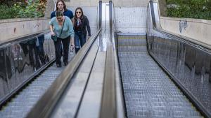 Las primeras escaleras de Montjuïc, en Barcelona, que se prevén renovar a partir de septiembre de 2024.