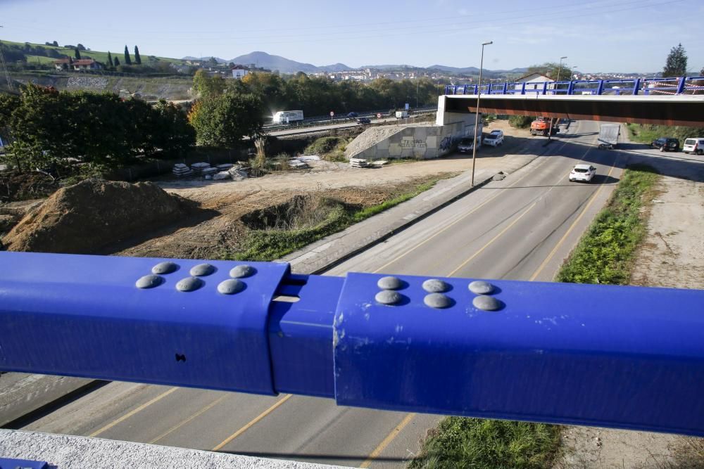 Visita a las obras del enlace de la autopista Y con el PEPA