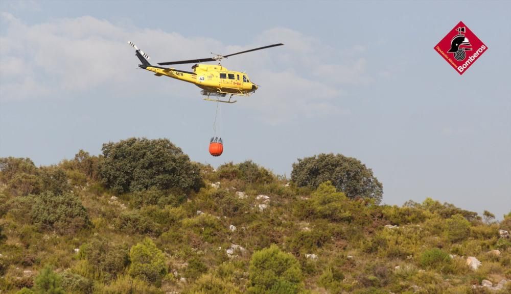 Incendio en en la Vall de la Gallinera