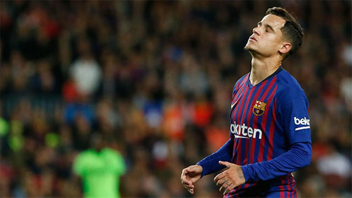 El larguero evitó que Coutinho abriera la lata ante el Levante