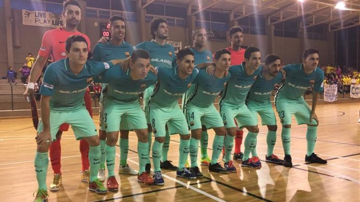 Los jugadores del Barça Lassa, este miércoles en Castelldefels