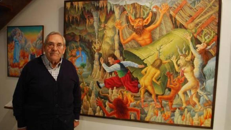 Biel Pellicer empezó a pintar sus óleos sobre las Rondalles Mallorquines en 1980.