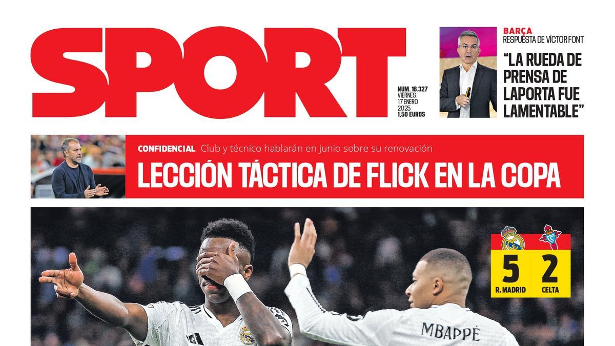 La portada SPORT de hoy, viernes 17 de enero de 2025