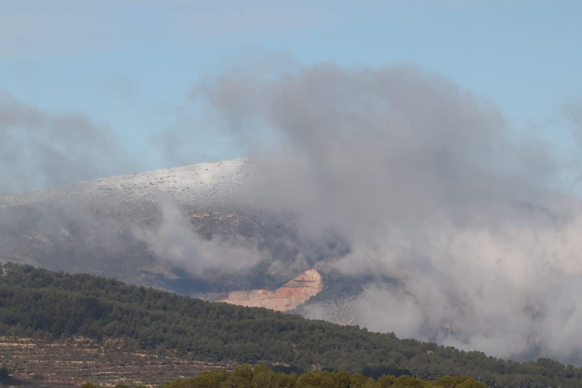 La cima del Montcabrer en Mariola este martes 6 de enero.