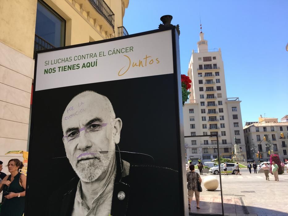 Daños en la exposición de la AECC en la calle Larios.