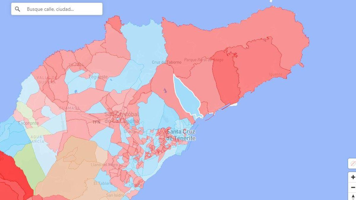 Mapa de Santa Cruz de Tenerife.
