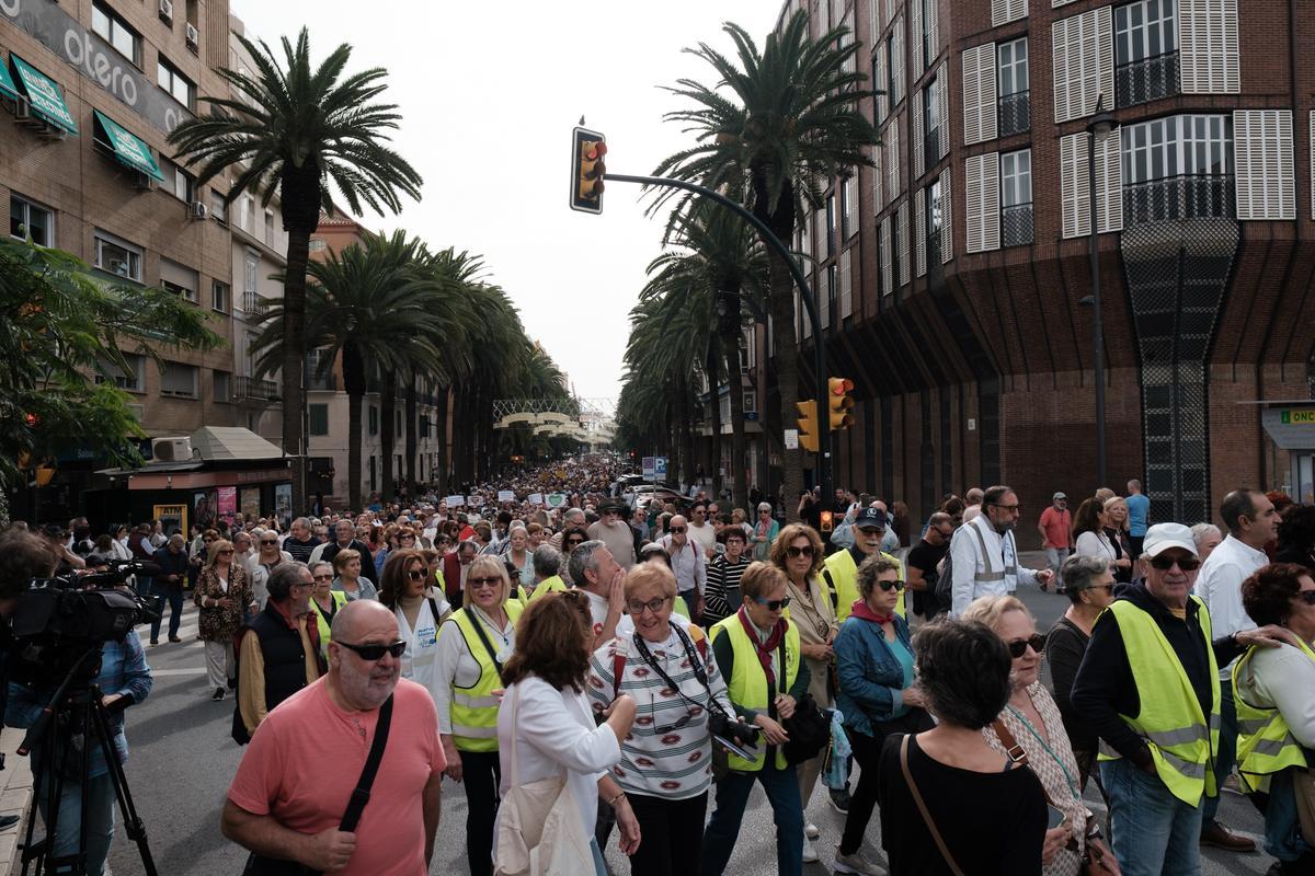 Manifestación en defensa de la sanidad pública convocada por la Marea Blanca