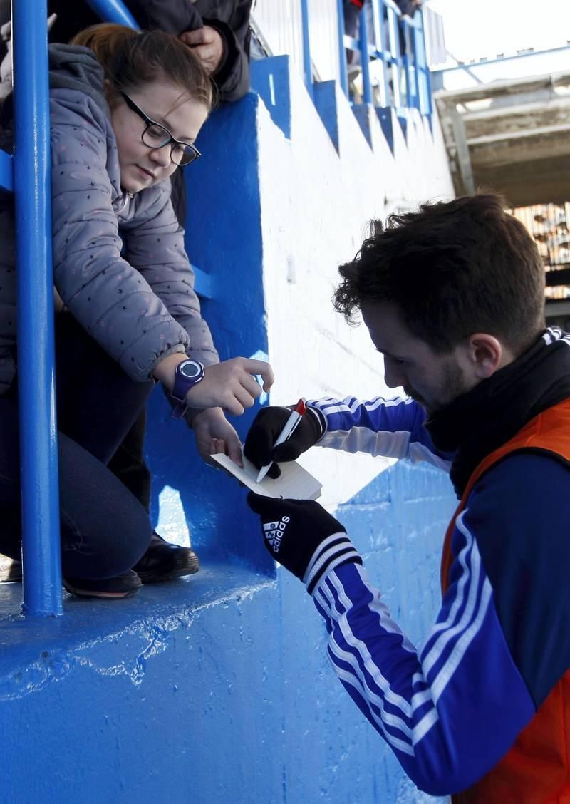 Entrenamiento puerta abierta en La Romareda