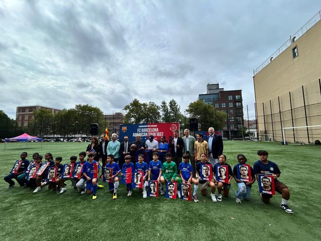 Acto de commemoración en Brooklyn de la gira americana del FC Barcelona el año 1937, en imágenes.