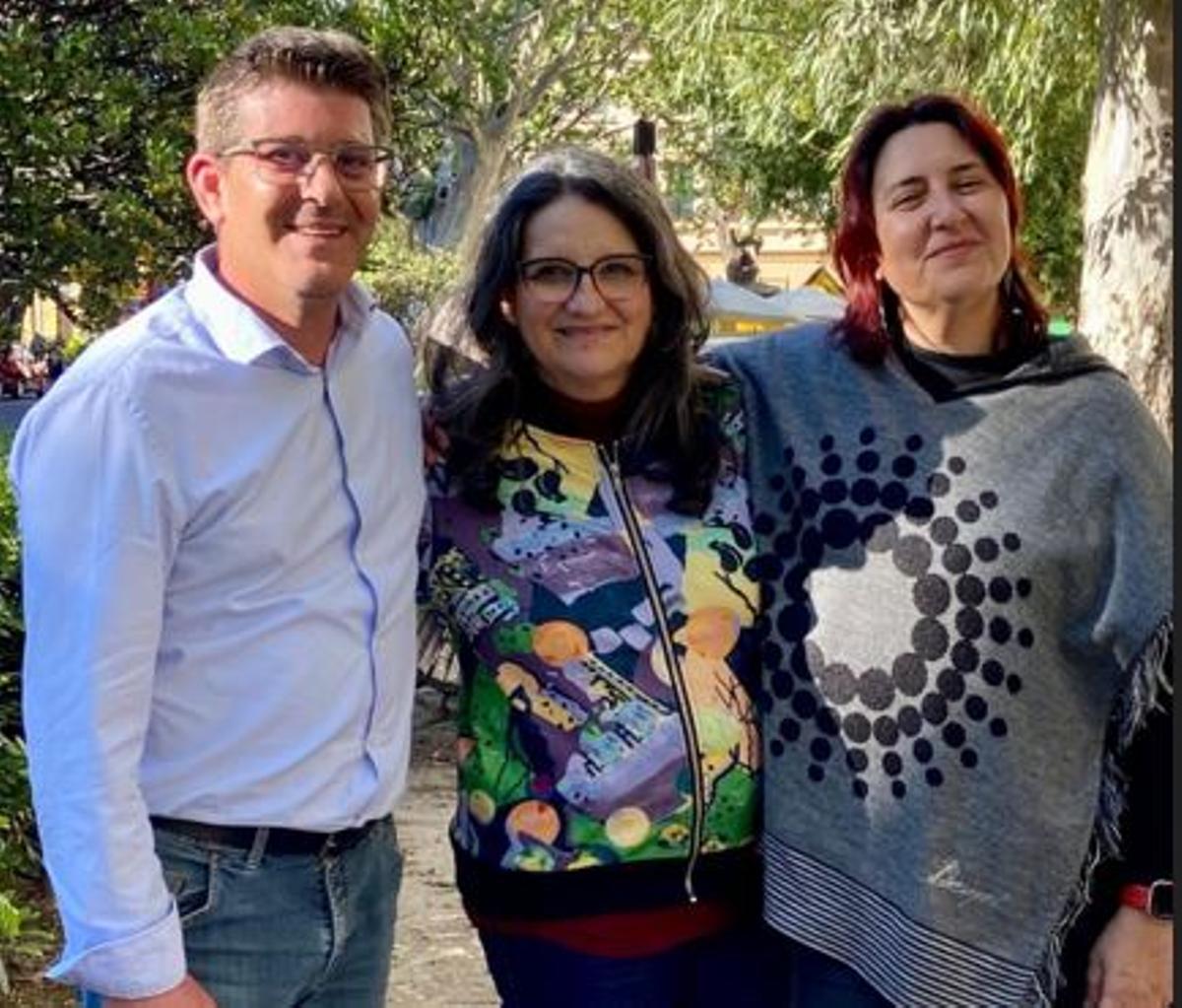 Rodríguez, Oltra y Rosa Pérez, este miércoles en València.