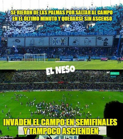 Memes y mensajes en las redes por el fracaso del CD Tenerife en el play off de ascenso a Primera