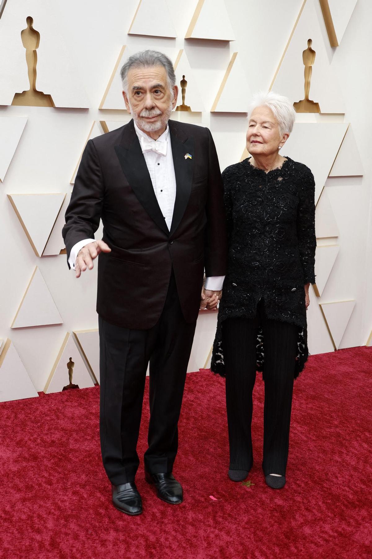 Francis Ford Coppola y Eleanor Coppola, en la alfombra roja de los Oscars 2022