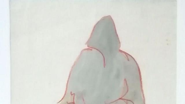 Una payesa pintada por Clarina Vicens y dos tintas de Pere Riera que forman parte de la muestra. | MALVIN GALLERY
